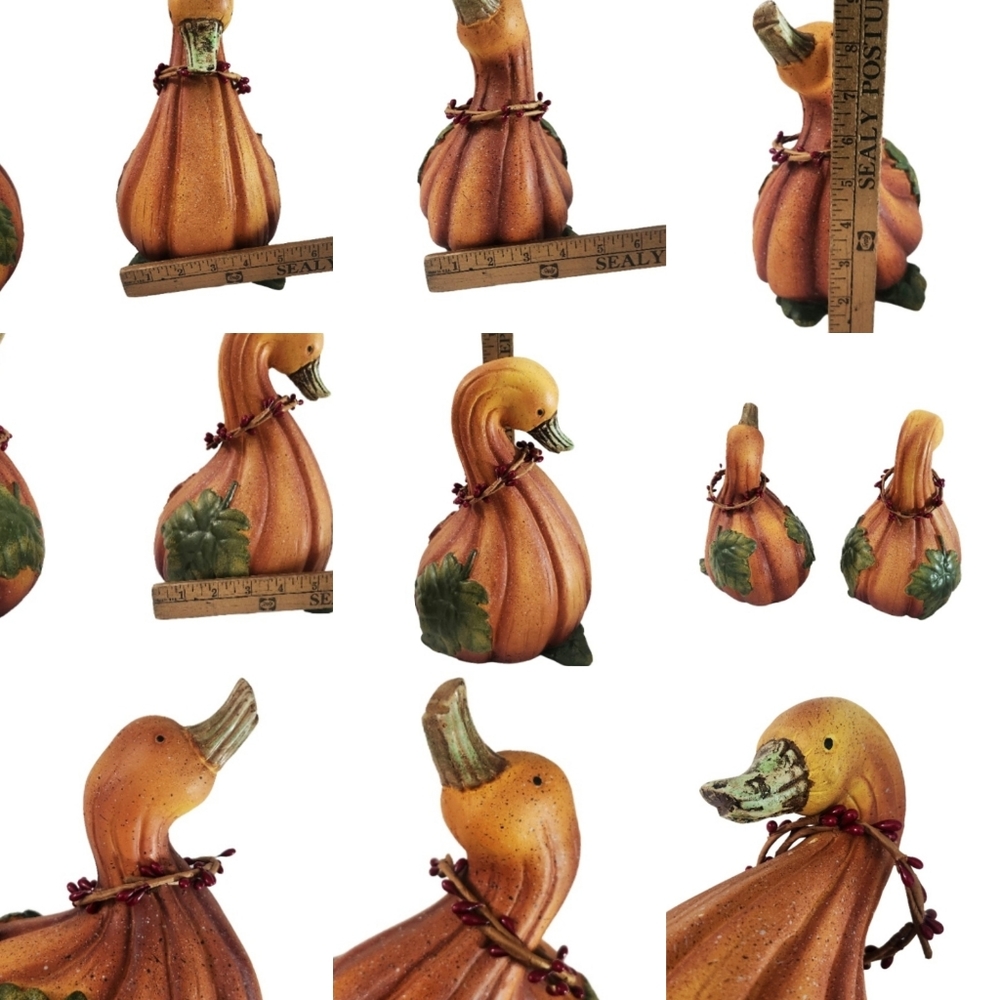 Vintage Gourd Pumpkin Ducks Geese Statue Decor Figures Set of 2 Collections, etc - Picture 9 of 16